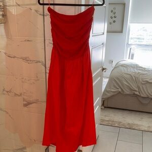 Never Fully Dressed Vibrant Red Strapless Dress